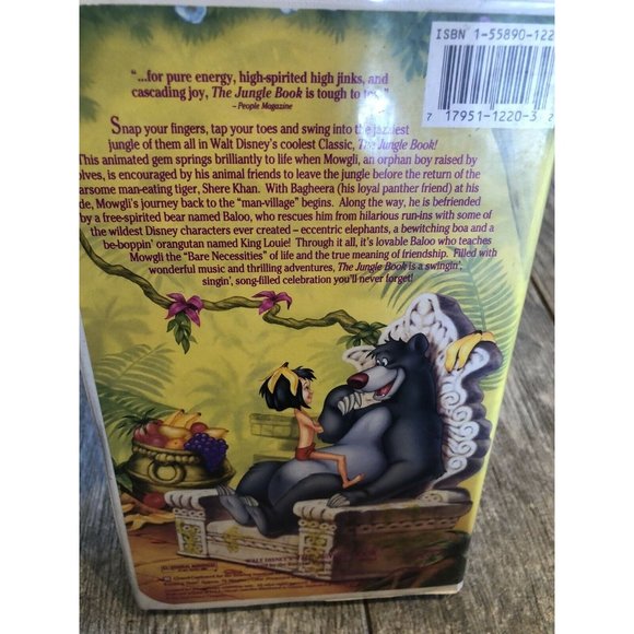 The Jungle Book VHS 1122 Black Diamond Edition Disney Classic Clamshell Rare - Picture 8 of 11